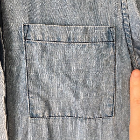 Target Lyocell Blue Button Down Tank with Ruffles - Picture 6 of 8